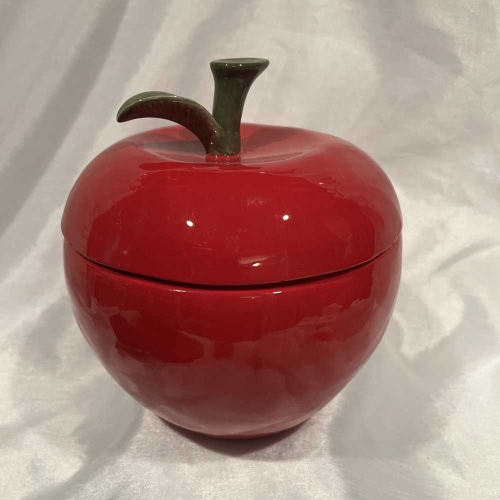 The Perfect Autumn Ceramic Apple Candle Holder Harry Slatkin & Co Large -Signed‎